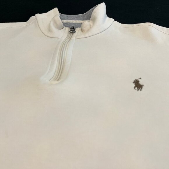 Ralph Lauren Luxury Jersey Quarter Zip Pullover (Clubhouse Cream) - Picture 3 of 4